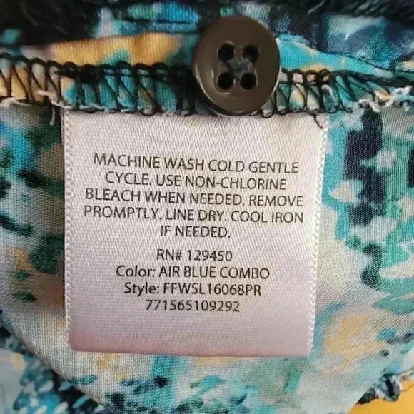 White Stag Womens Front Pockets Button Up 3/4 Sleeves Career Blouse Size XXL - Picture 10 of 10